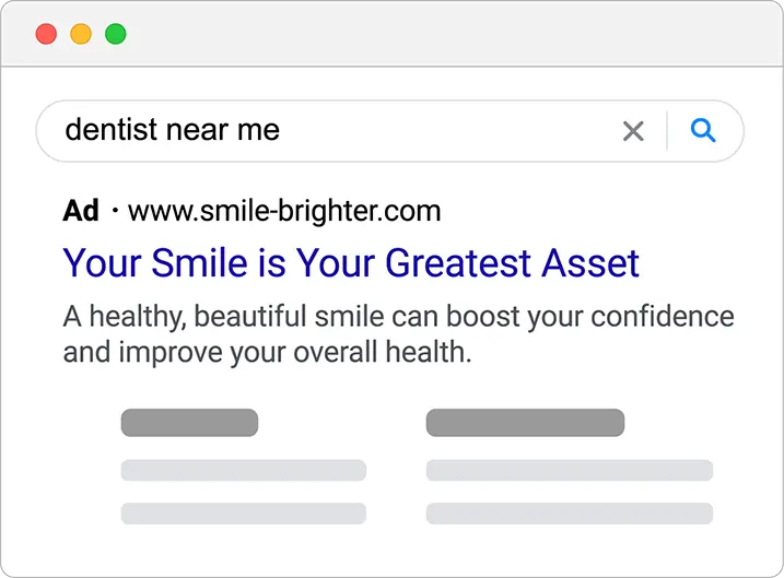 Google search for a dentist near me