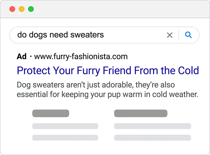 Google search for if dogs need sweaters